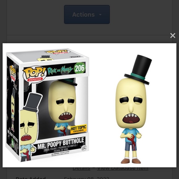 Funko Pop Mr Poopy Butthole #206 Rick and Morty Exclusive Figure - Picture 2 of 9
